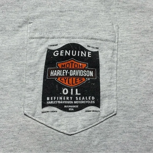 Harley Davidson Shirt Mens Medium Crewneck Tee Chest Pocket Genuine HD Motorcyle - Picture 3 of 7